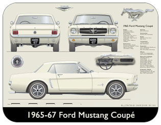 Ford Mustang Coupe 1965-67 Place Mat, Medium